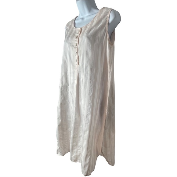 Cotn Pima Cotton Stripe Romantic Cottage Nightgown - Picture 1 of 10